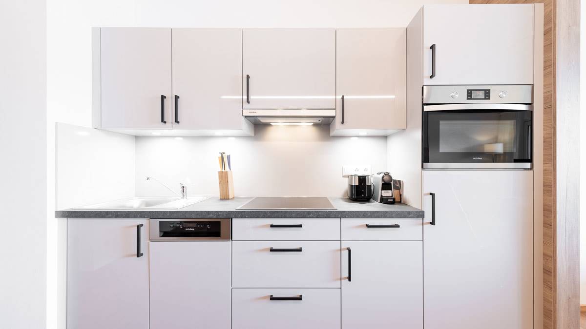 Moderne Küche im Studio-Apartment Kategorie 