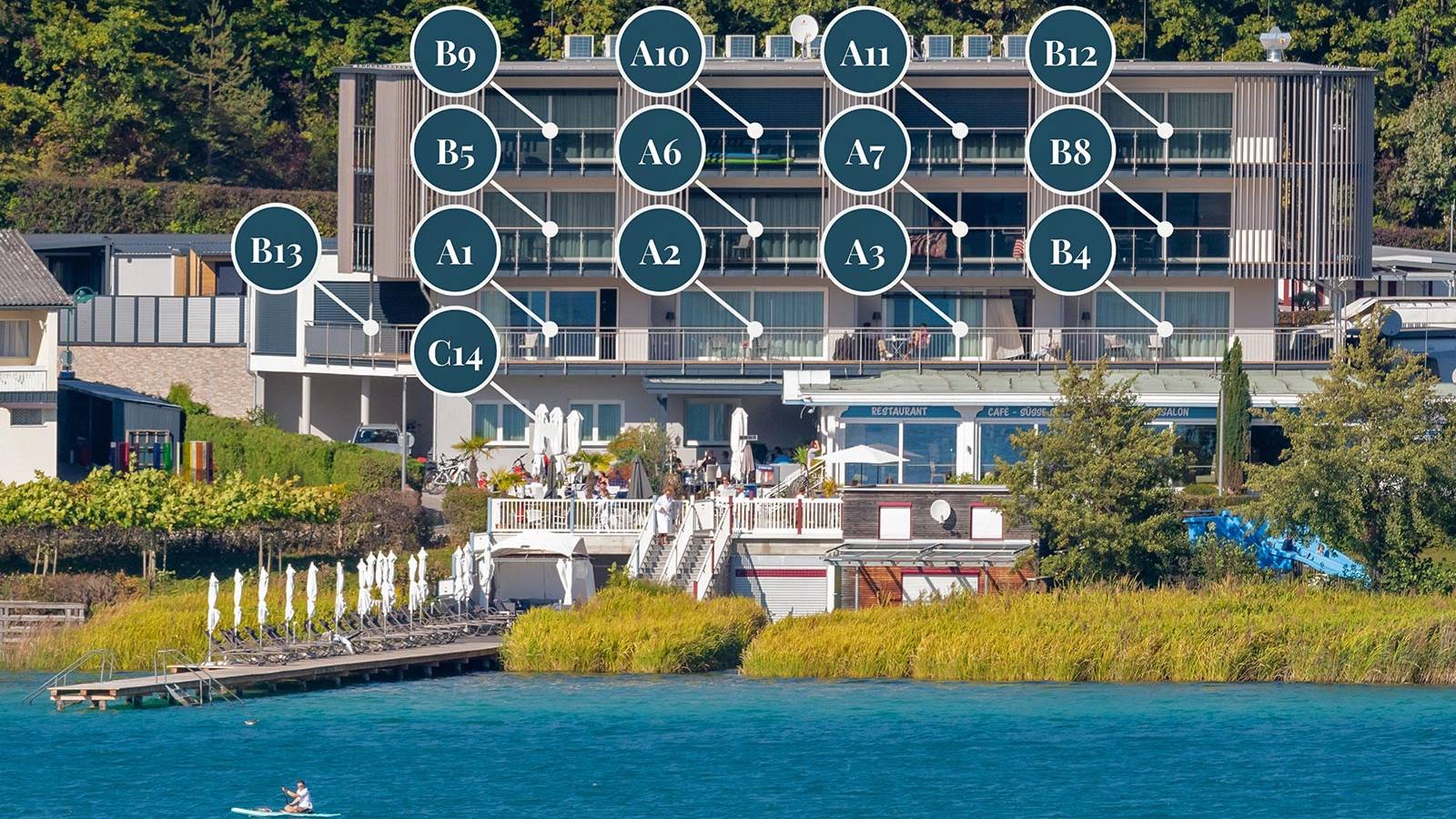 Lage der Apartments im Überblick.